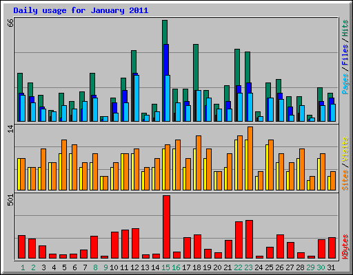 Daily usage for January 2011
