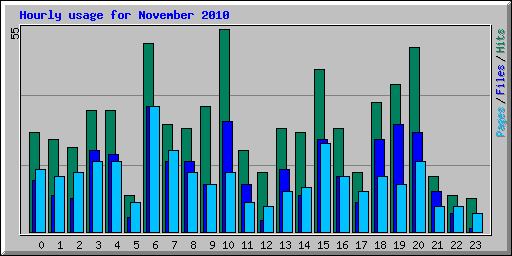 Hourly usage for November 2010