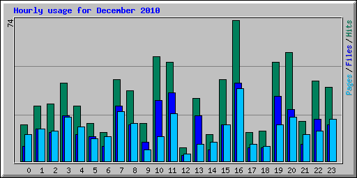 Hourly usage for December 2010