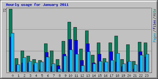 Hourly usage for January 2011