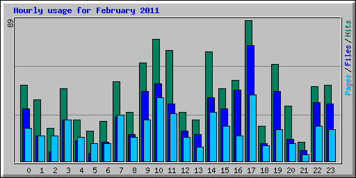 Hourly usage for February 2011